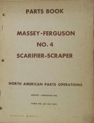 1959 massey ferguson 4 box blade parts manual