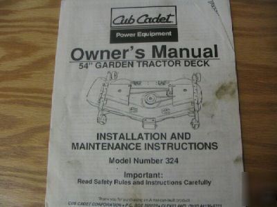 Cub cadet 54 inch garden tractor deck owners manual 324