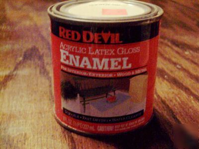 New 8OZ red devil acrylic latex gloss paint almond 266 