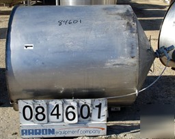 Used: tank, 350 gallon, 304 stainless steel, vertical.