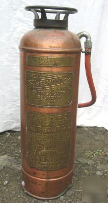 Antique copper belmont fire extinguisher movie prop