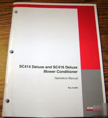Case ih SC414 SC416 mower conditioner operators manual