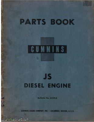 Cummins js diesel engine spare parts book catalog