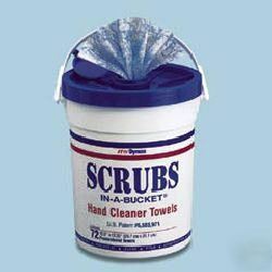 Dym 42272 scrubs hand cleaner towels, 72-count bucket