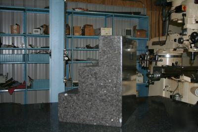 Granite stepped inspection square angle plate