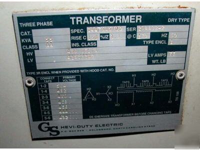 Heavy duty transformer - used: 55 kva multi tap