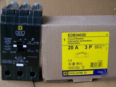 New square d EDB34020 3POLE 20AMP 480V circuit breaker 