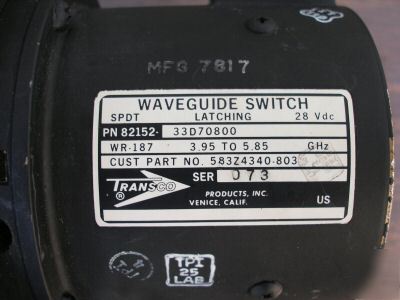 Transco waveguide switch pn 82152