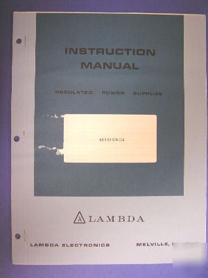 Lambda lrs-53 series operation & service manual