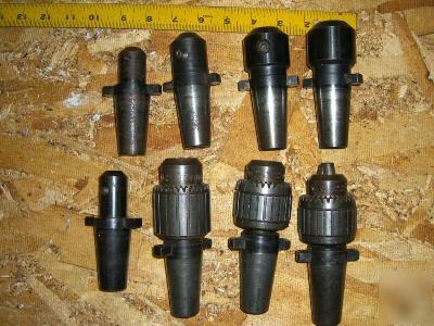 Various tool holders used on a hurco mill, model KMB1 