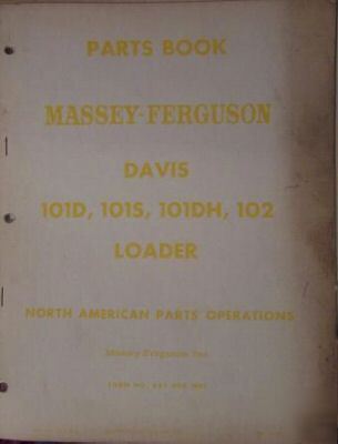 1961 massey ferguson-davis 101,102 loaders parts manual