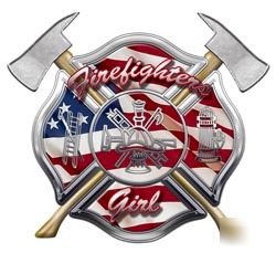 Firefighters girl decal reflective 12