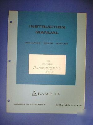 Lambda lxs-d series power supply inst./service manual