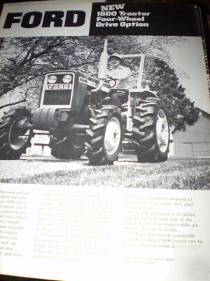 Ford 1600 tractor sales literature, 1978