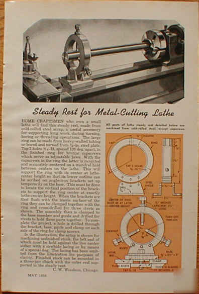 Steady center rest plans for metal cutting lathe
