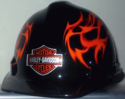Harley davidson flames osha hardhat hard hat cap