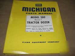 Michigan model 280 series i tractor dozer parts manual