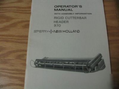 New holland ridgid cutterbar header operator manual 970