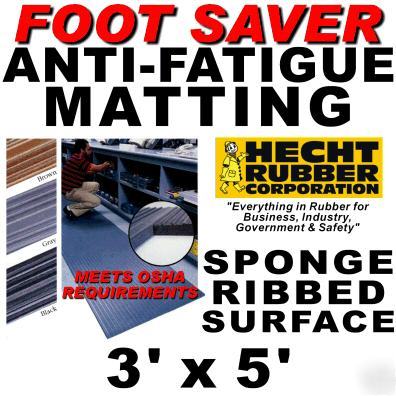 3 x 5 vinyl sponge anti fatigue mat matting office work