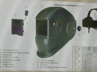 Auto-darkening filter welding helmet solar high class