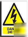 Danger 240 volts sign-s. rigid-300X400MM(wa-013-rm)