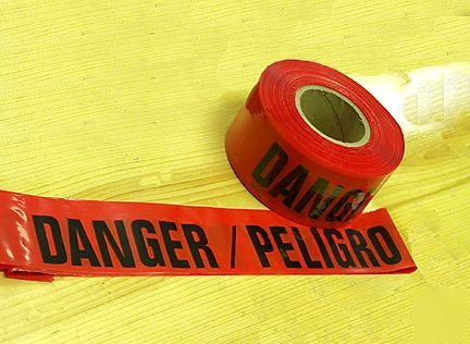 Danger - peligro tape: 3INX1000 - 8 rolls bulk lot