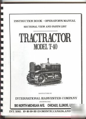 International t-40 tractor crawler operator's manual