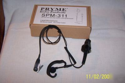 Pryme spm-311 lapel microphone fits kenwood 2 pin plug