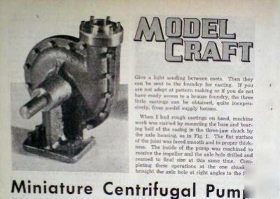 1946 mini bronze working model centrifugal pump plans