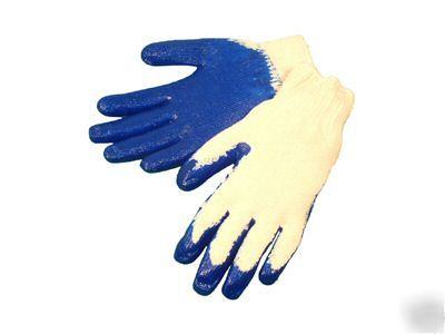 300 pr blue latex coated work gardening gloves medium