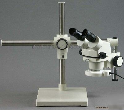 Boom mounted 7X - 35X zoom stereo binocular microscope