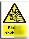 Risk of explosion sign-adh.vinyl-200X250MM(wa-121-ae)