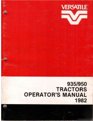 Versatile 935 950 tractor owners manual - 1982