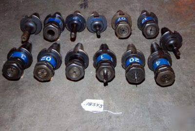 (1) lot of assorted cat 45 tool holders (13 pieces)
