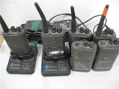 6 motorola spirit MU24CVS radios chargers & mics 