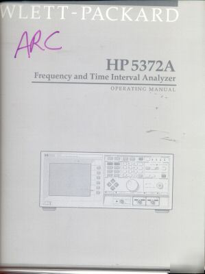 Hp agilent 5372A operating manual