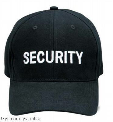 New security black with white letters low profile cap