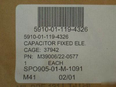 Capacitor fixed ele. tantalum, mil-prf-131J