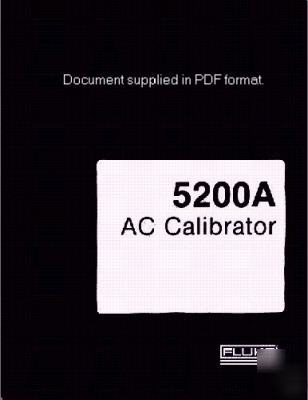 Fluke 5200A ac calibrator service and operating manual