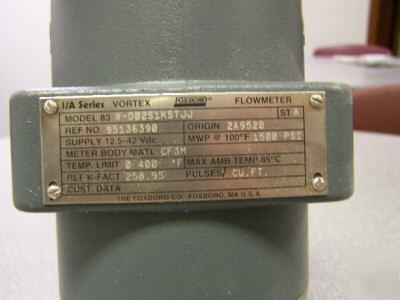 Foxboro i/a series model 83W-d vortex flowmeter