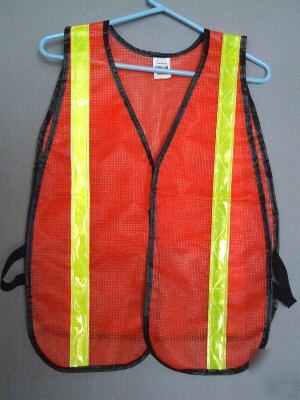 Orange mesh jogging traffic reflective safety vest 