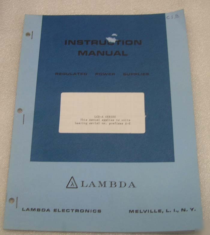 Lambda lcd-a series regulated power supplies manual