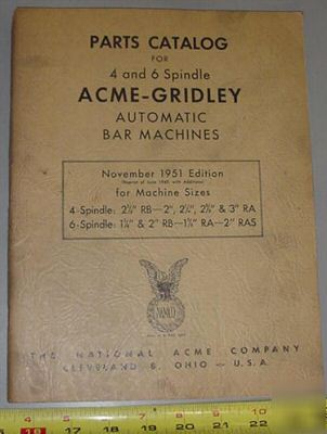 National acme gridley automatic bar rb & ra 4 6 spindle