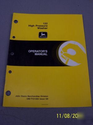 John deere operators manual 122 high pressure washer