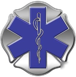 Maltese cross star of life decal reflective 2