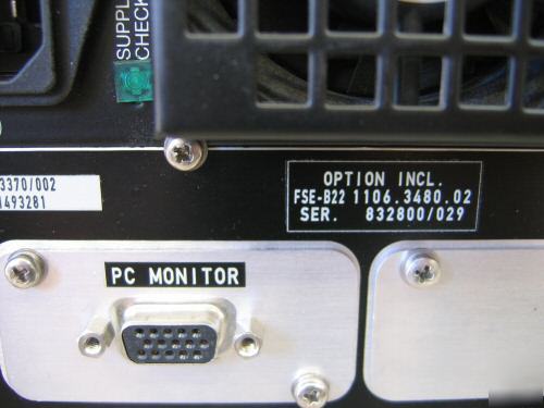 R&s FSIQ26 signal analyzer, 20 hz - 26.5 ghz