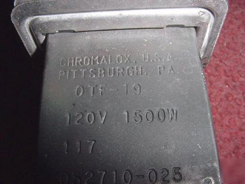 (2) chromalox otf-19 finstrip dryer, duct, oven heaters