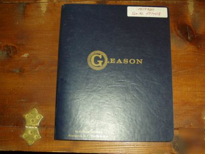 Gleason # 13A hypoid cutter sharpener operators manual