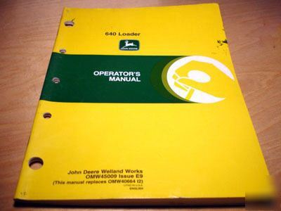 John deere 640 loader operator's manual 6400 jd