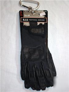 Tactical police duty leather gloves w kevlar black sz l